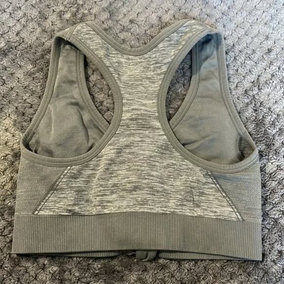 Avia Gray Zipper Racerback Sports Bra Size Small EUC #M-054 - Picture 3 of 4